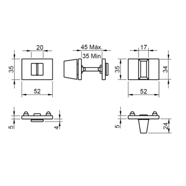Фиксатор сантехнический Tupai 4086 5RE-141 титан