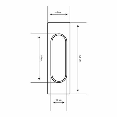 Ручки для раздвижных дверей (КУПЕ) Extreza P401 черный матовый F22 (1 шт.)