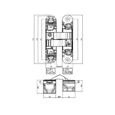 Петля скрытая Koblenz Kombi S30 DXSX Матовый хром
