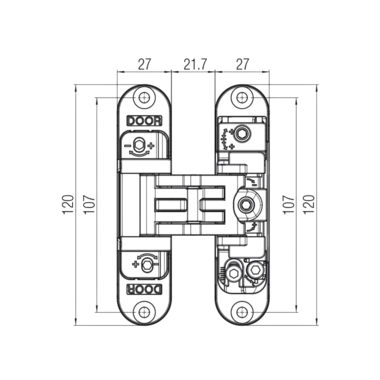 Петля скрытая Koblenz Kubica K2700 никель матовый Петля скрытая Koblenz Kubica K2700 никель матовый