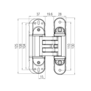 Петля скрытая Krona Koblenz Kubica K6360/45 Матовое золото