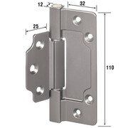 Петля Aldeghi Luigi 144Q квадратная, матовый хром