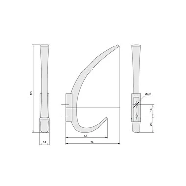 Крючок M7160.MSN Серебристый