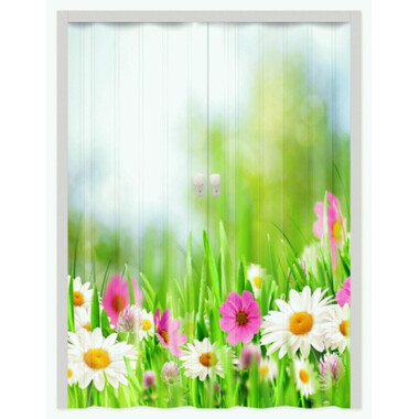 Дверь Гармошка с фотопечатью «Лесные цветы» 203*88 см, арт. 9962